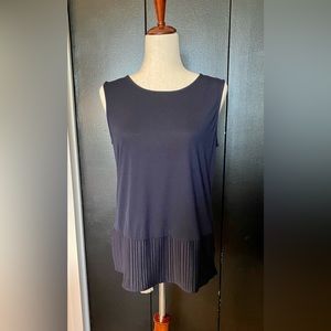 Talbots Sleeveless Top, Navy Blue, Size M
